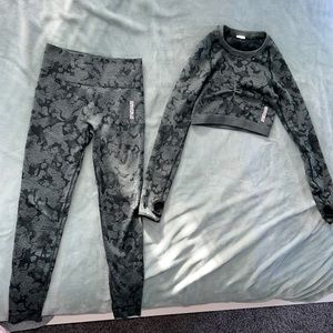 Gymshark Adapt Camo Seamless top and leggings set